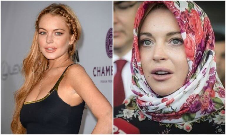 Havaalanında şoke eden olay… Lindsay Lohan’a başörtüsünü çıkarttırdılar!