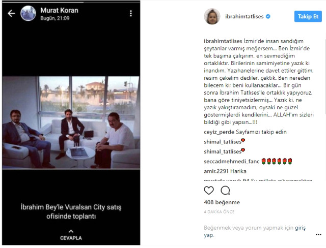 İbrahim Tatlıses Instagram'dan İsyan Etti