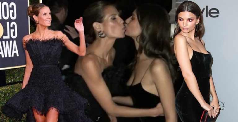 Heidi Klum ve Emily Ratajkowski’nin öpüşme sahnesi geceye damga vurdu!