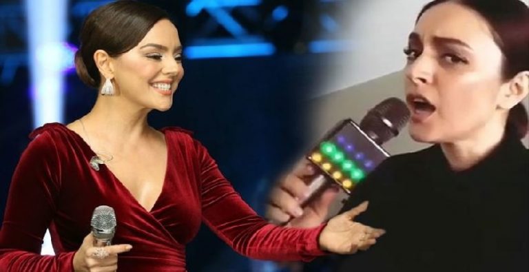 Ezgi Mola’dan inanılmaz Ebru Gündeş taklidi! Mikrofonu eline aldı ve…