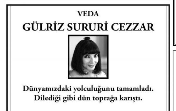 Gülriz Sururi'ye ilginç başsağlığı