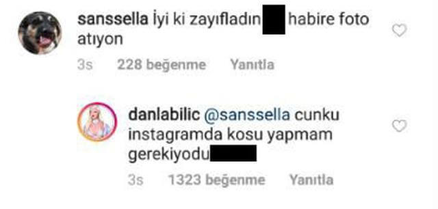 Danla Bilic'in takipçisi ile karşılıklı küfürleşmesi dikkat çekti.