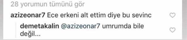 Demet Akalın'ın bir takipçisinin yorumuna verdiği cevap dikkat çekti.