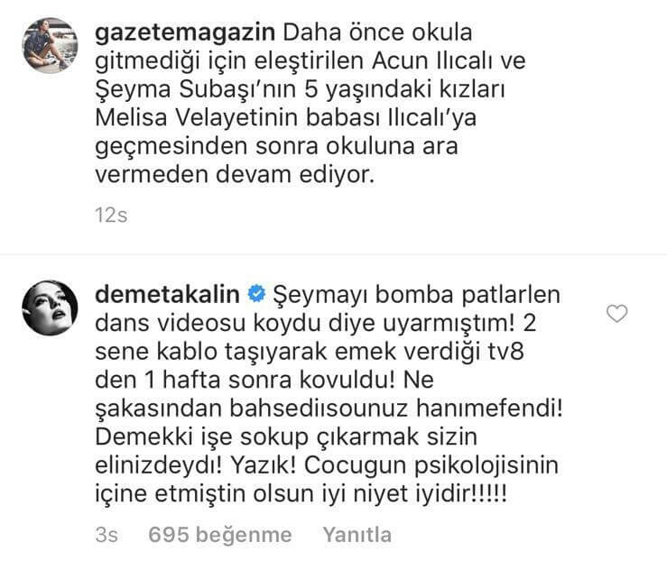 Demet Akalın'dan Şeyma Subaşı'na Eleştiri