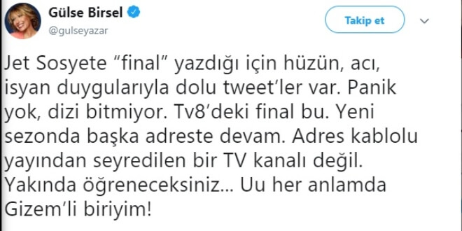 Gülse Birsel'den"Jet Sosyete"yle İlgili Bomba Gibi Açıklamalar