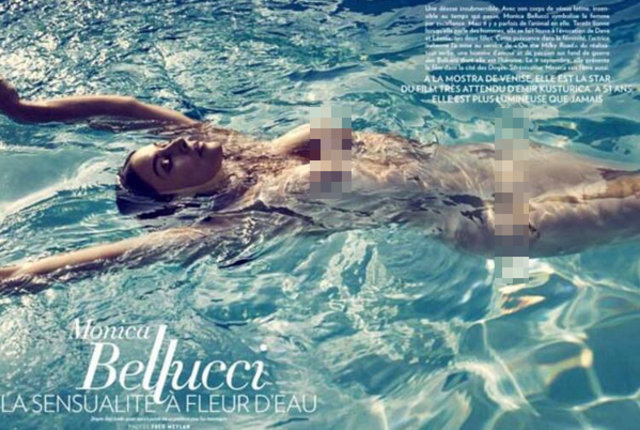 Dünyaca ünlü İtalyan güzel Monica Bellucci bir dergiye verdiği çıplak pozla gündeme geldi