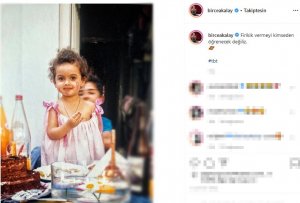 Birce Akalay, sosyal medya hesabından yaptığı TBT ile takipçilerini ve kendini çocukluk yıllarına götürdü.