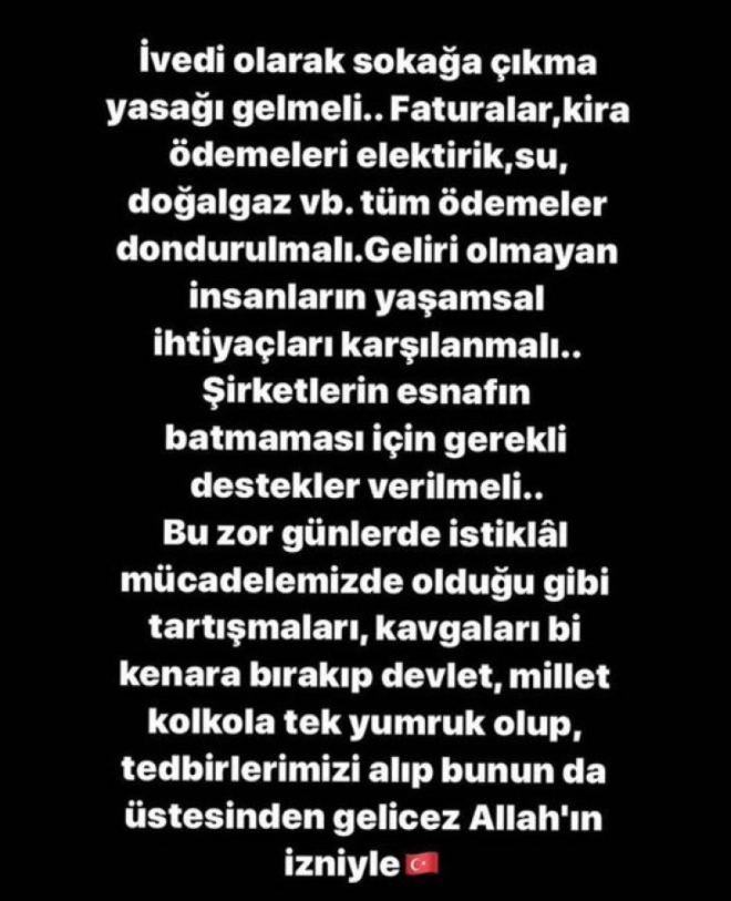 Seda Sayan: Sokağa Çıkma Yasağı Gelsin