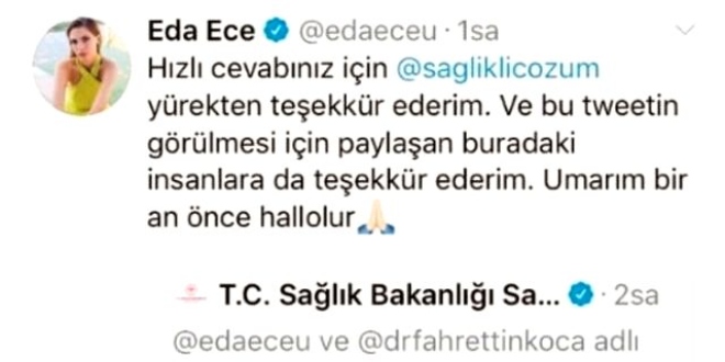 İşte Eda Ece'nin O Talebi;