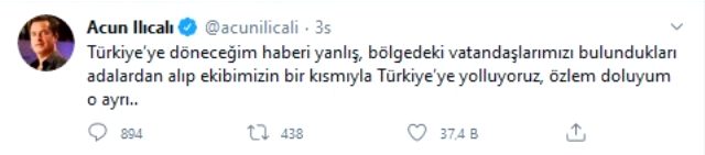 Acun Ilıcalı'nın Türkiyeye Dönme İddialarına İlişkin O Paylaşımı;