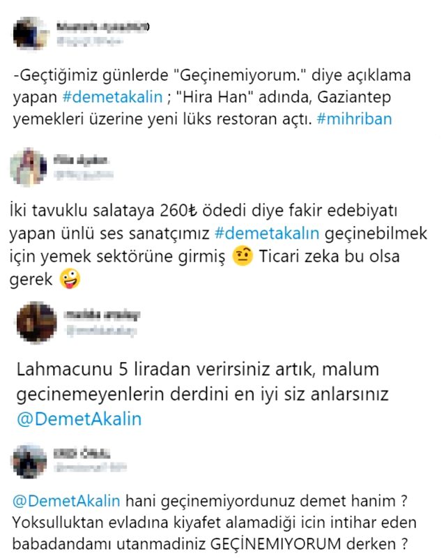 Twitter'da ki Demet Akalın Yorumları