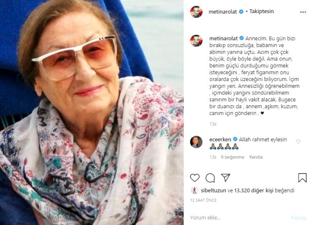 Metin Arolat'ın Annesinin O Acı Haberini Verdiği Paylaşımı