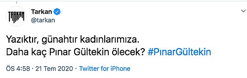 Duygulara Tercüman Olan Tarkan'ın O Pınar Gültekin Paylaşımı