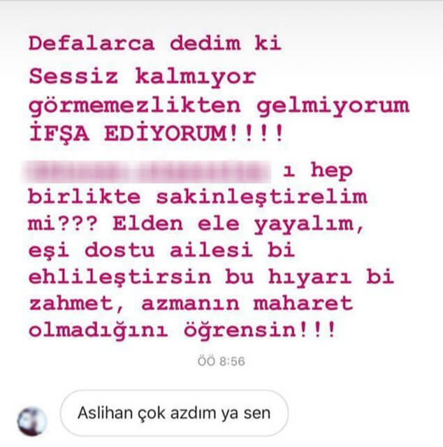 Aslıhan Gürbüz'ün İfşa Ettiği O Çirkin Mesaj