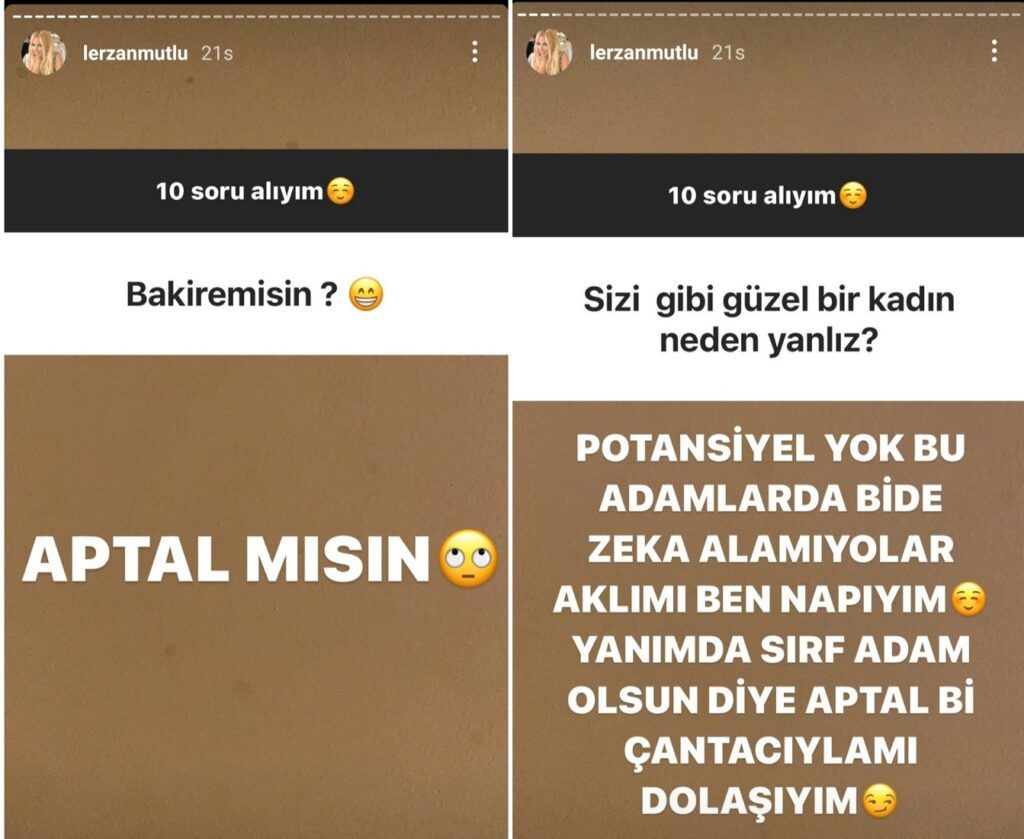 Lerzan Mutlu'nun İnstagram Hikayesi