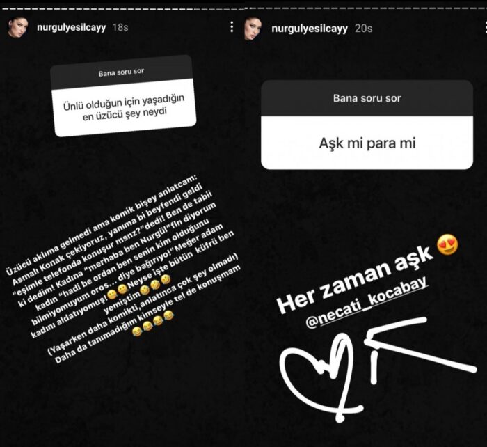 Nurgül Yeşilçay'ın İnstagram Hikayesi
