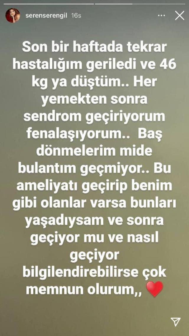 Seren Serengil 'in Yürek Burkan O Paylaşımı