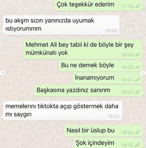 Mehmet Ali Erbil İfşa Olan Mesajları;