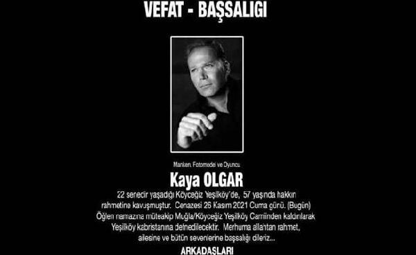 Kaya Olgar ın Vefat İlanı
