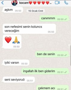 Erken Eşi Şafak Mahmutyazıcıoğlu ile Olan Mesajları