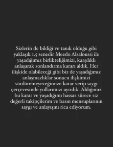 Şeyma Subaşı Ayrılık Paylaşımı