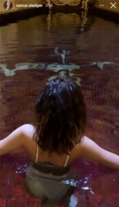 Özcan Deniz' in Sevgilisi Samar Dadgar İle Havuz keyfi