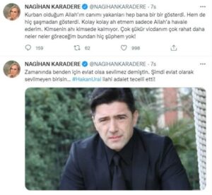 Nagihan Karadere 'ın Hakan Ural Twitter Paylaşımı