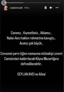 Ceylan 'ın Abla Nalan Avcı Paylaşımı 