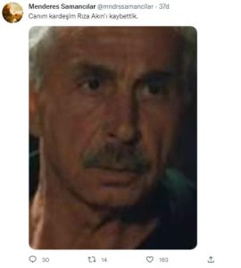 Menderes Samancılar 'ın Acı Yüklü Paylaşımı