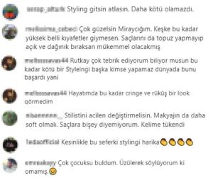 Miray Daner 'e Gelen Bazı Yorumlar