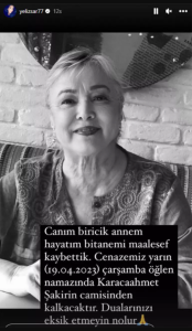 Yeliz Şar 'in Acı Yüklü O Paylaşımı