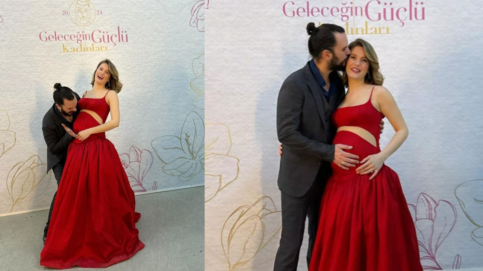 5.5 Hamile Burcu Biricik Kırmızılar İçinde Büyüledi