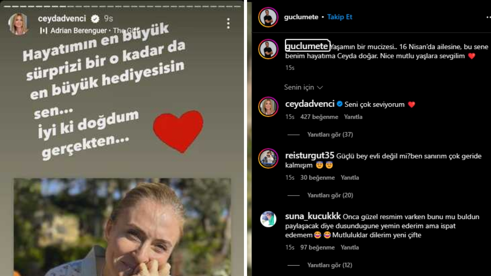 Güçlü Mete, Ceyda Düvenci'nin Doğum Gününü Ulu Ortada Kutladı