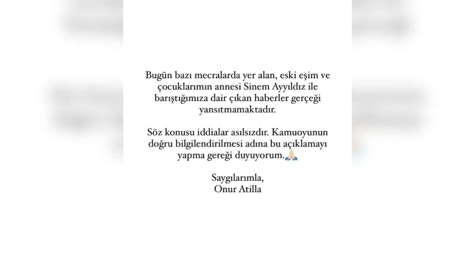 Şükrü Onur Atilla’dan Sosyal Medyadaki Tatil Ve Barışma Haberlerine Açıklama