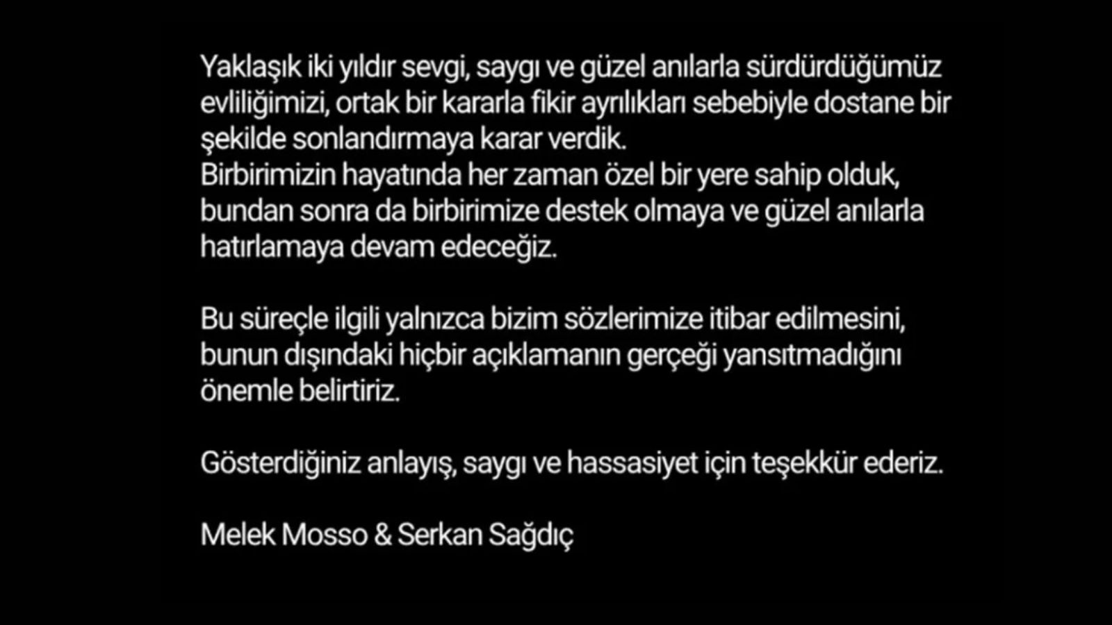 Melek Mosso & Serkan Sağdıç Boşandı: 2 Yıllık Evlilik Tek Celsede Bitti!