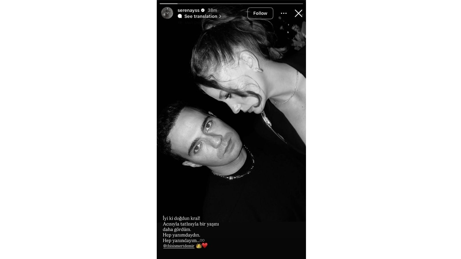 Serenay Sarıkaya’dan Mert Demir’e Aşk Dolu Kutlama