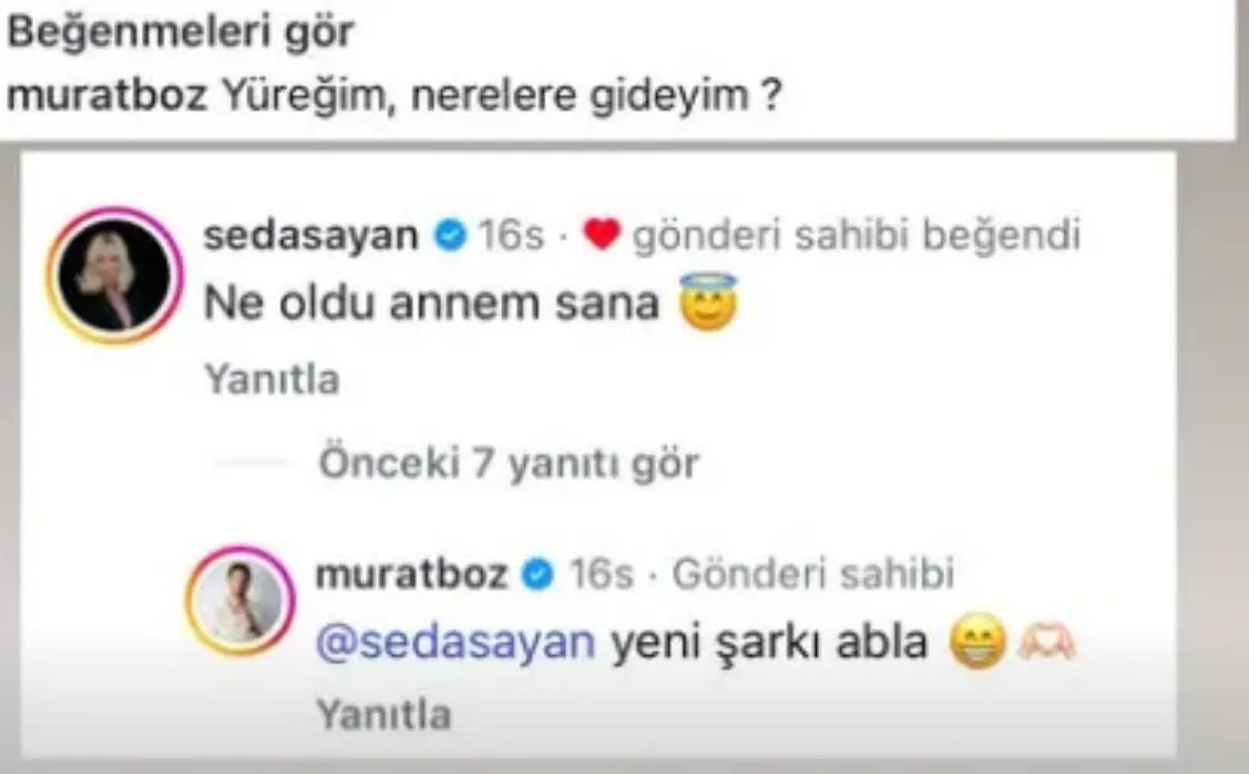 Murat Boz'un Paylaşımı Sayan'ı Şaşırttı