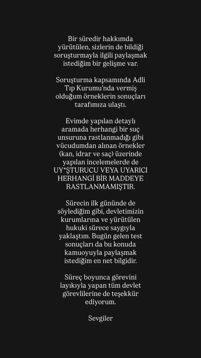 Sefo'nun Uyuşturucu Testi Açıklaması